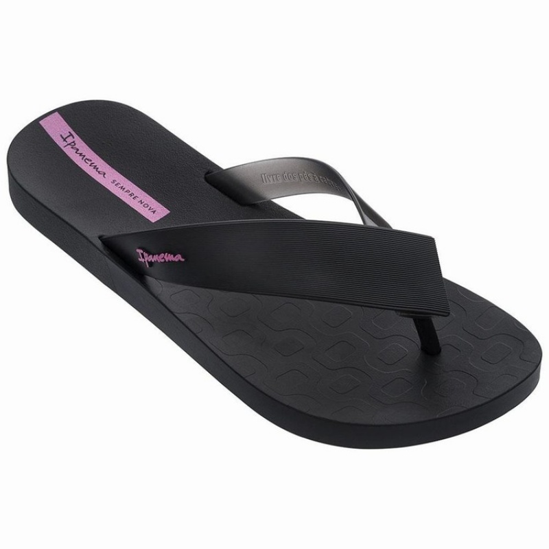 Black Ipanema Hit Women's Flip Flops | EF3975180