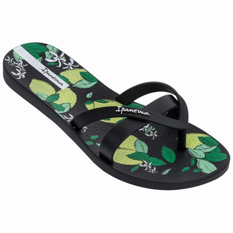 Black Ipanema Kirei Silk V Women's Flip Flops | FL0268453