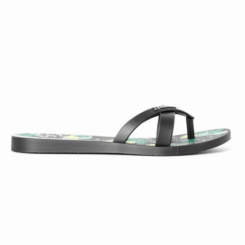 Black Ipanema Kirei Silk V Women's Flip Flops | FL0268453