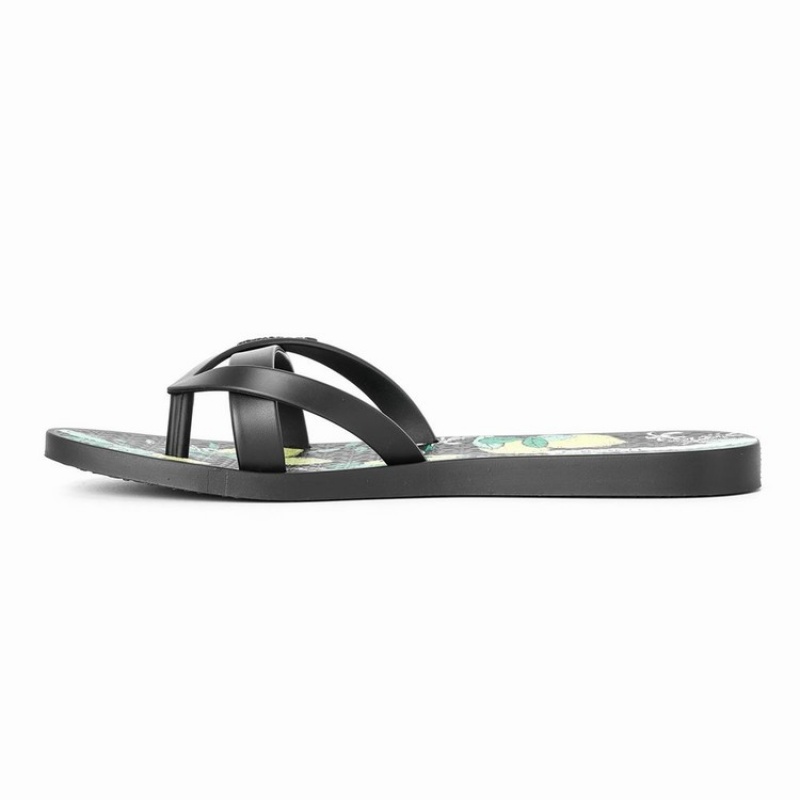 Black Ipanema Kirei Silk V Women's Flip Flops | FL0268453