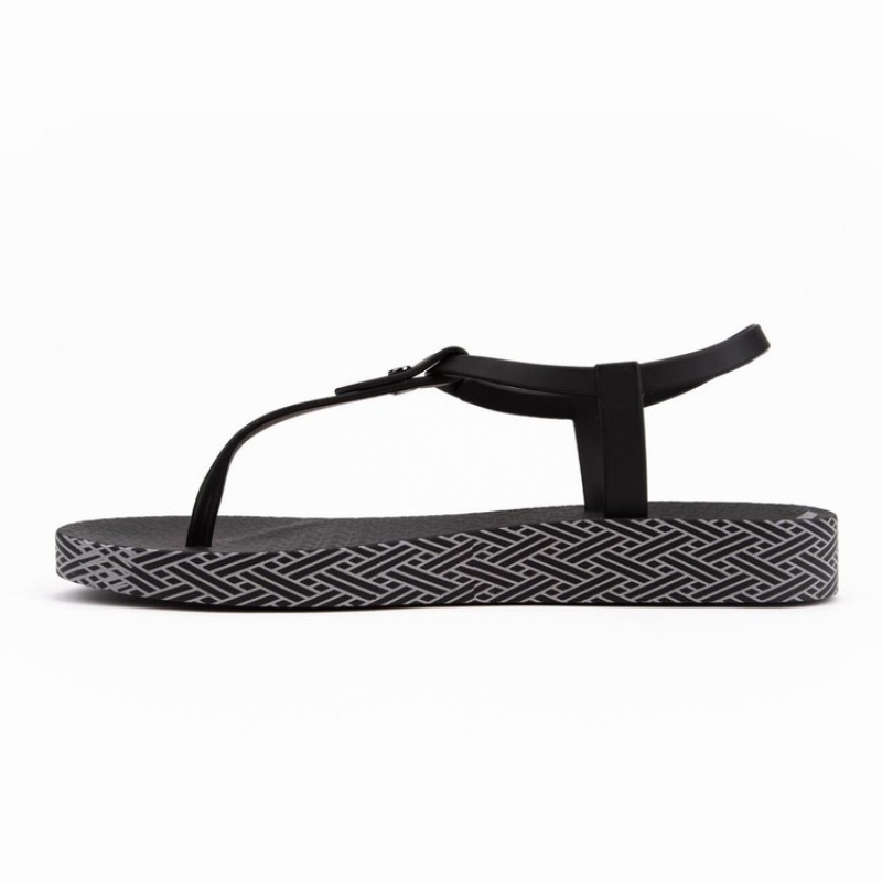 Black Ipanema Plush Weave Women's Sandals | PF4065893