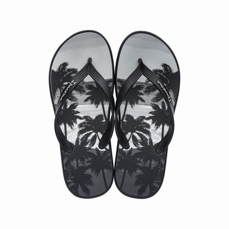 Black Ipanema Posto 10 Temas Men\'s Flip Flops | KI1946387