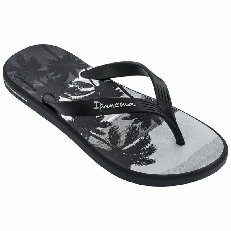 Black Ipanema Posto 10 Temas Men\'s Flip Flops | QA2840391