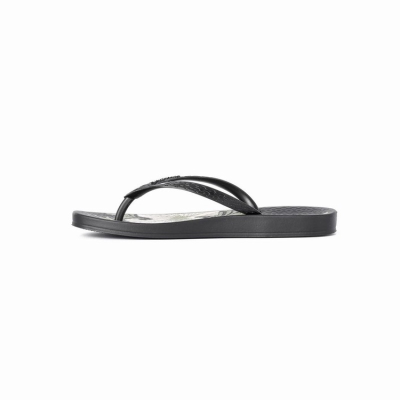 Black / Beige Ipanema Ana Hibiscus Women's Flip Flops | NK8610239