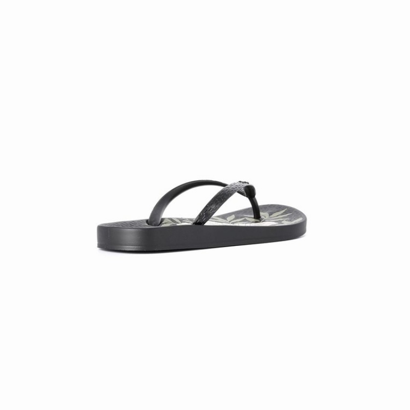 Black / Beige Ipanema Ana Hibiscus Women\'s Flip Flops | NK8610239