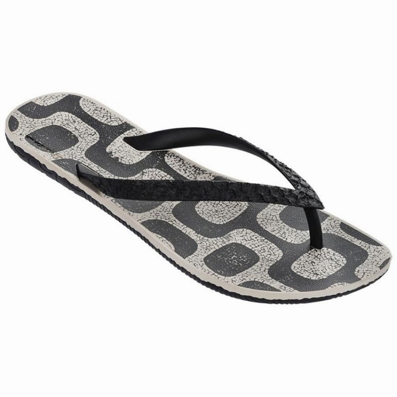 Black / Beige Ipanema RJ Men's Flip Flops | MT6739180