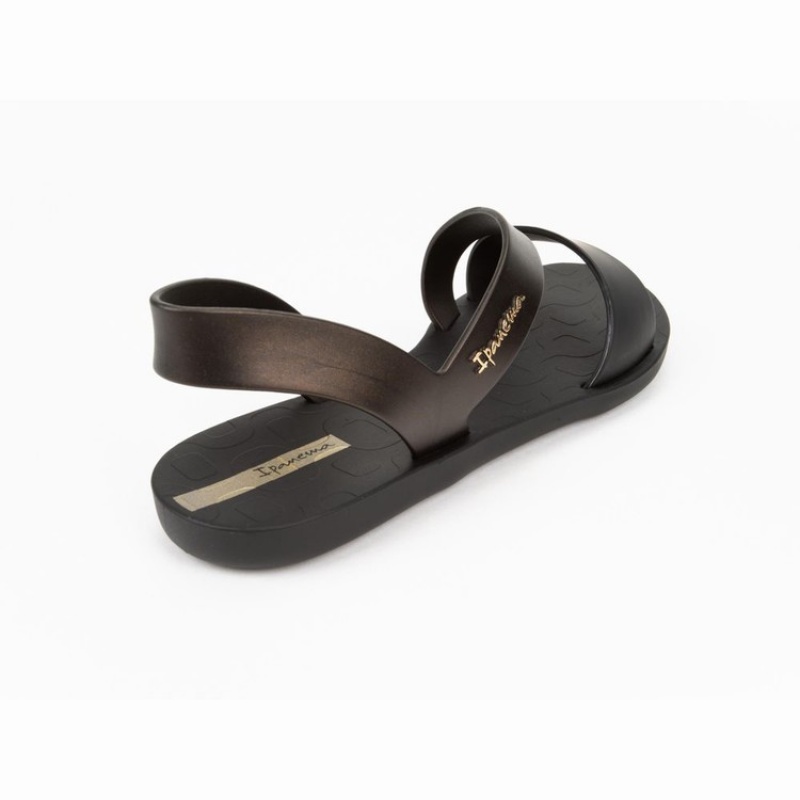 Black / Gold Ipanema Vibe Women's Sandals | ZI4703862