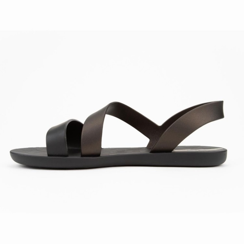 Black / Gold Ipanema Vibe Women's Sandals | ZI4703862