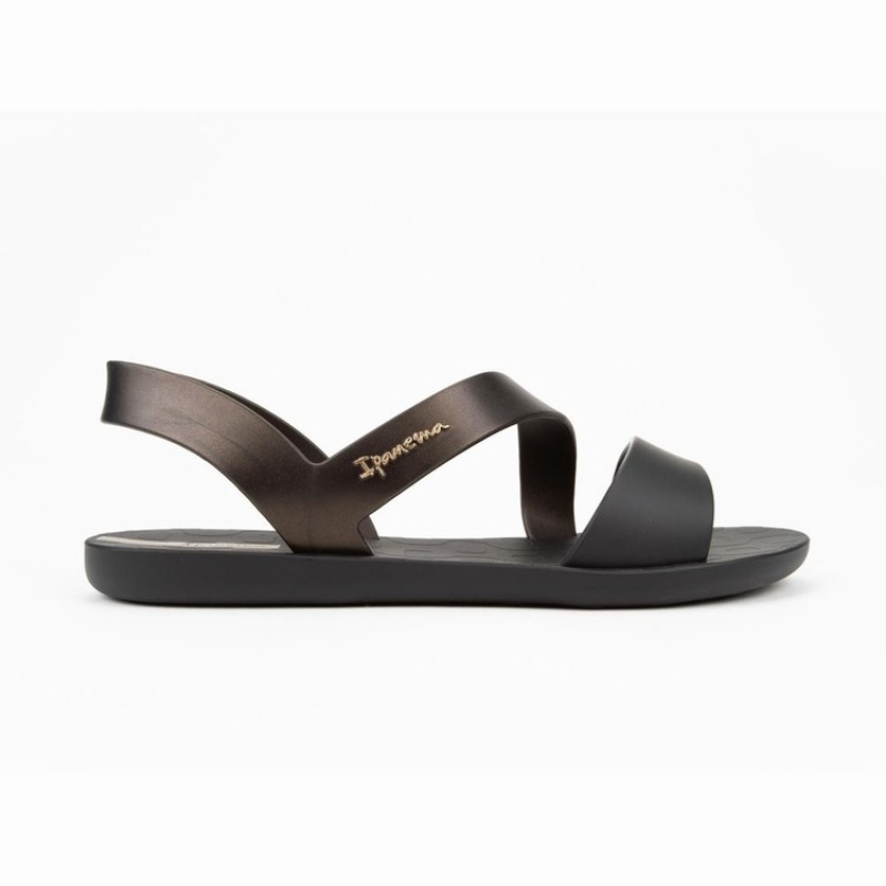 Black / Gold Ipanema Vibe Women's Sandals | ZI4703862