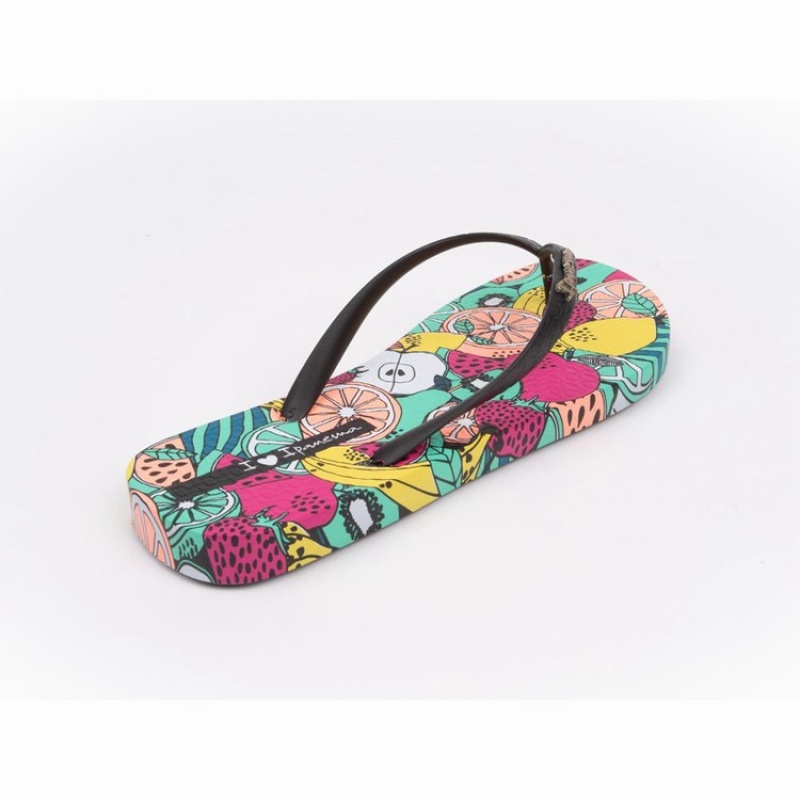 Black / Green Ipanema Pop Women's Flip Flops | TO6513892