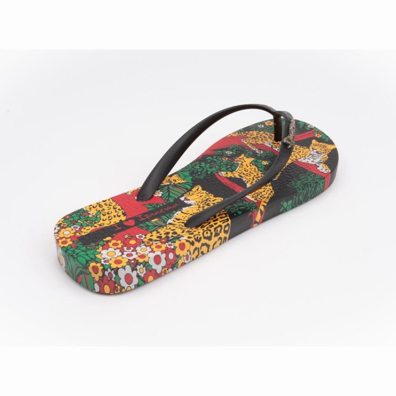 Black / Green / Yellow Ipanema Pop Women's Flip Flops | AV3489625