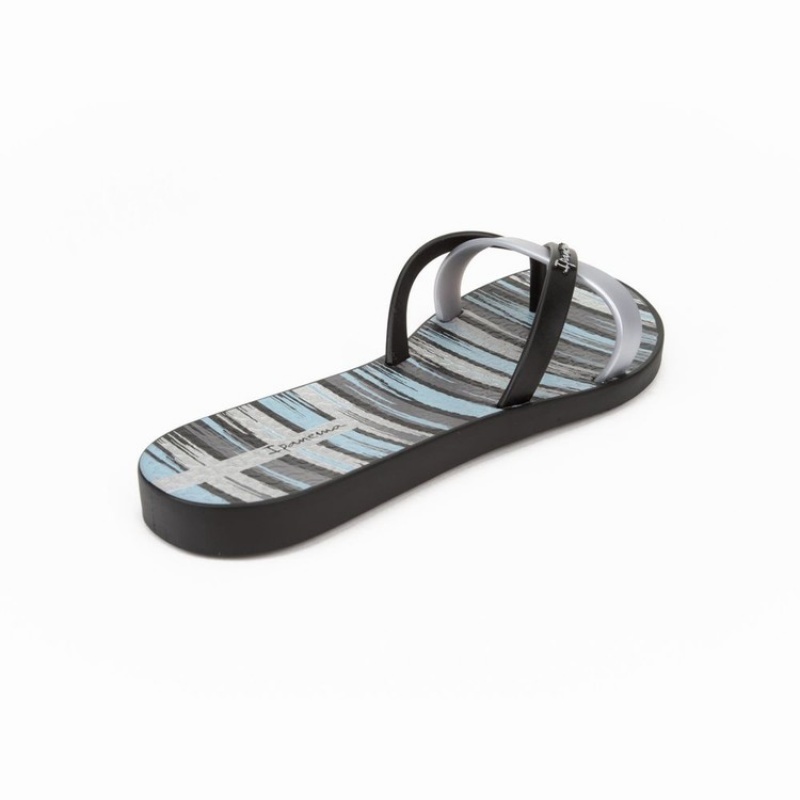 Black / Silver Ipanema Kirei Silk IV Women's Flip Flops | YF0769458