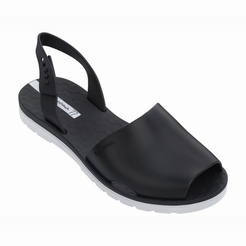 Black / White Ipanema Barcelona Women's Sandals | DT7438619