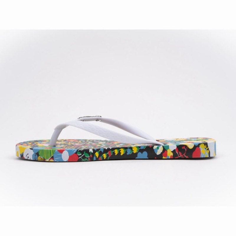 Black / White Ipanema Pop Women's Flip Flops | OZ2786490