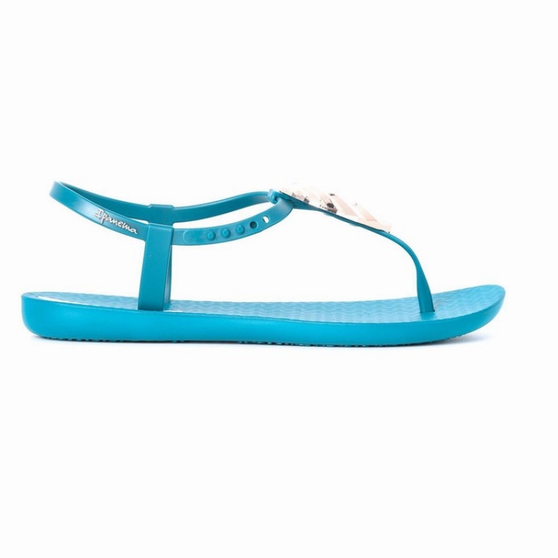 Blue / Gold Ipanema Leaf Women's Sandals | ME9754306