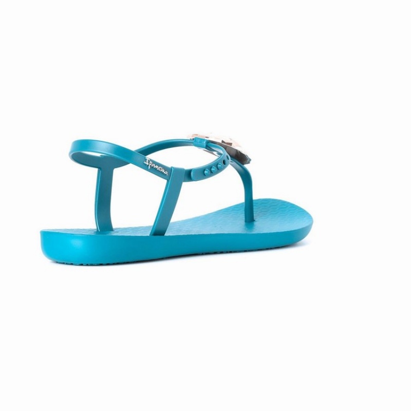 Blue / Gold Ipanema Leaf Women's Sandals | ME9754306