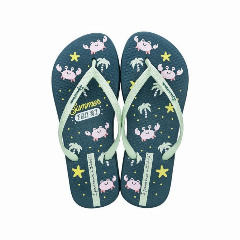 Blue / Green Ipanema Mr. Wonderful II Women's Flip Flops | OY3052748