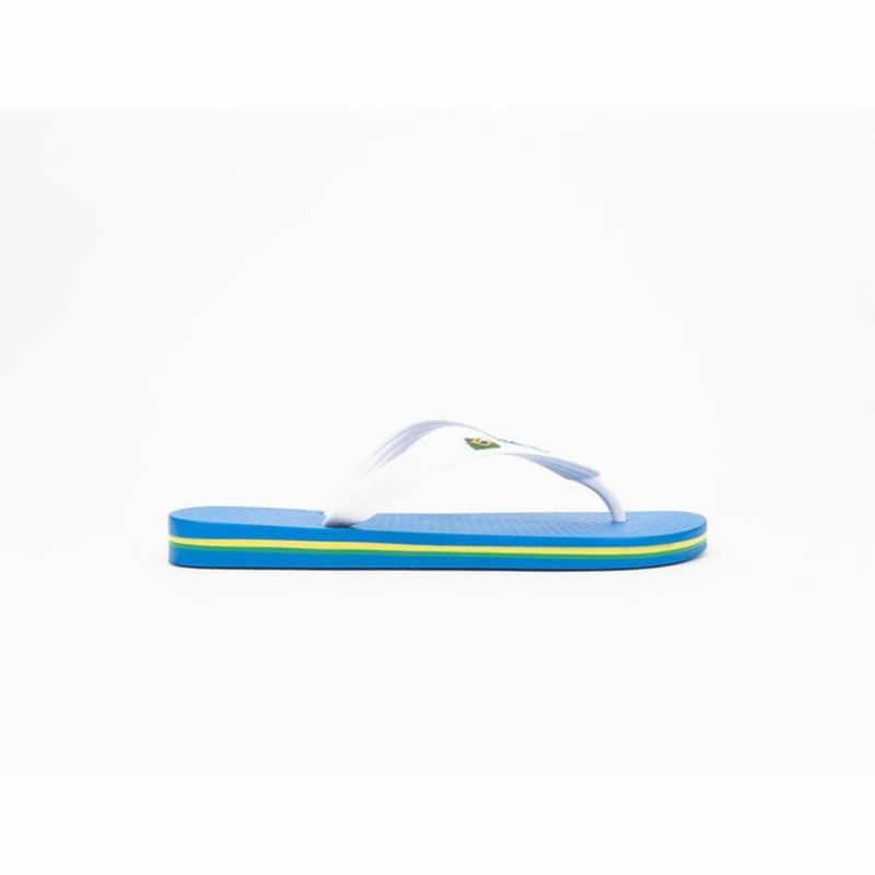 Blue / White Ipanema Brasil Classic II Ad Men's Flip Flops | PV1408659