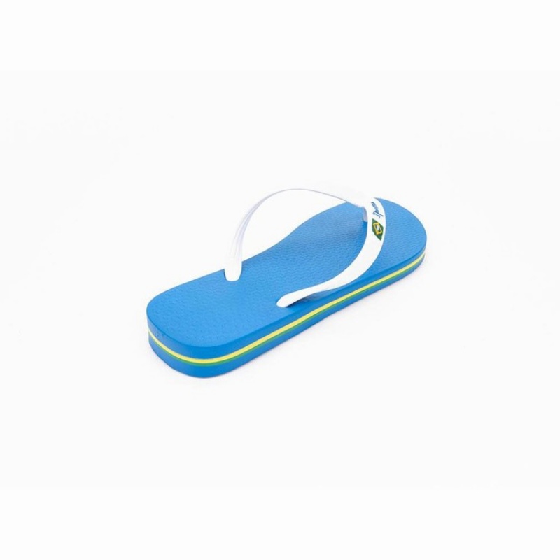 Blue / White Ipanema Brasil Classic II Ad Men's Flip Flops | PV1408659