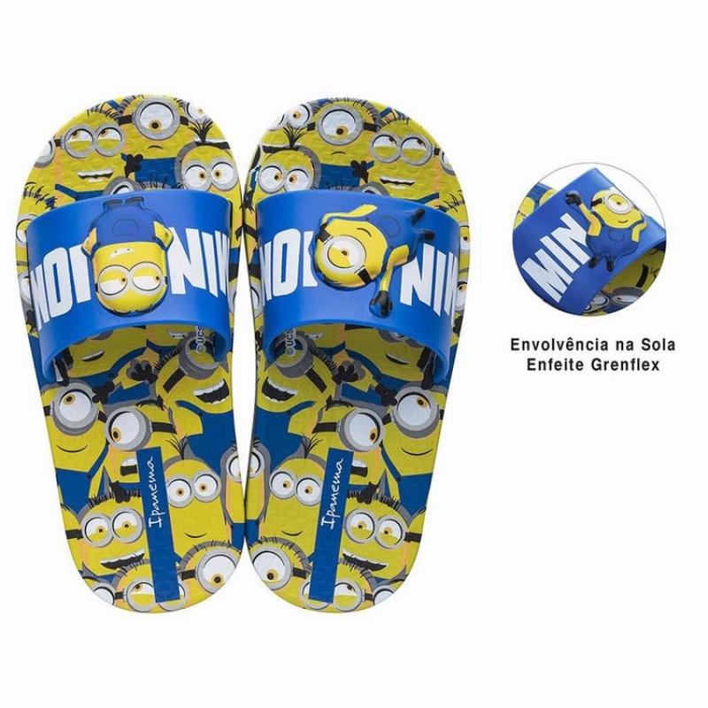 Blue / Yellow / White Ipanema Minions Kids' Slides | NU7130896