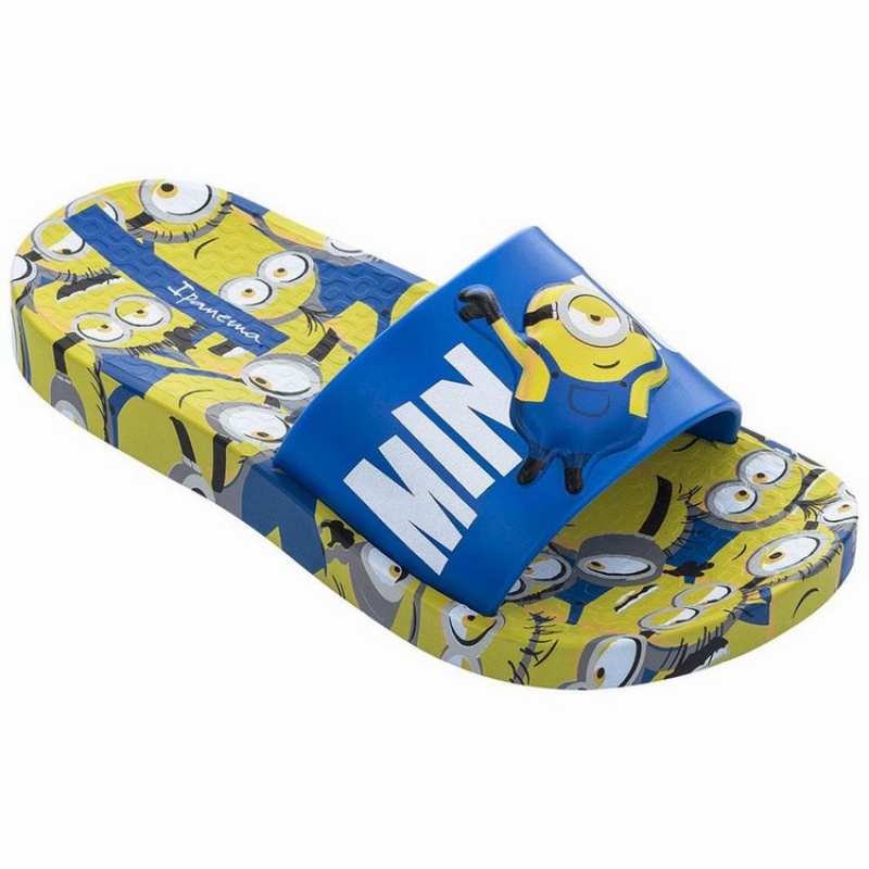 Blue / Yellow / White Ipanema Minions Kids\' Slides | NU7130896