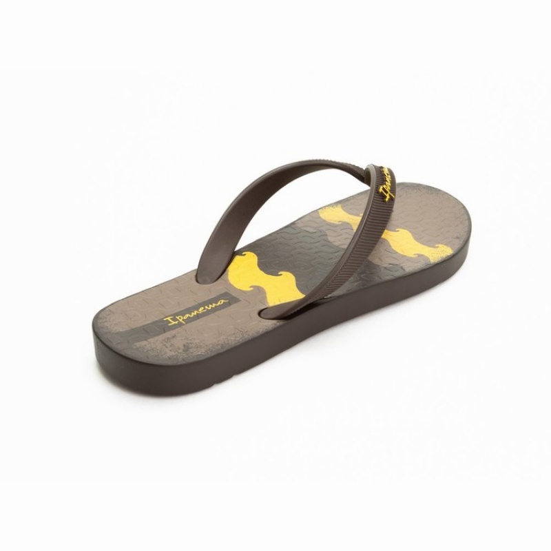 Brown Ipanema Arpo Wave Men's Flip Flops | UT4357182