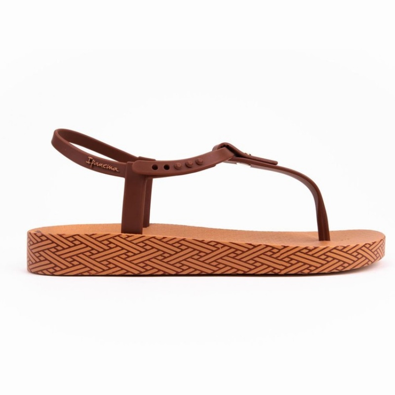 Brown Ipanema Plush Weave Women's Sandals | EX3548296