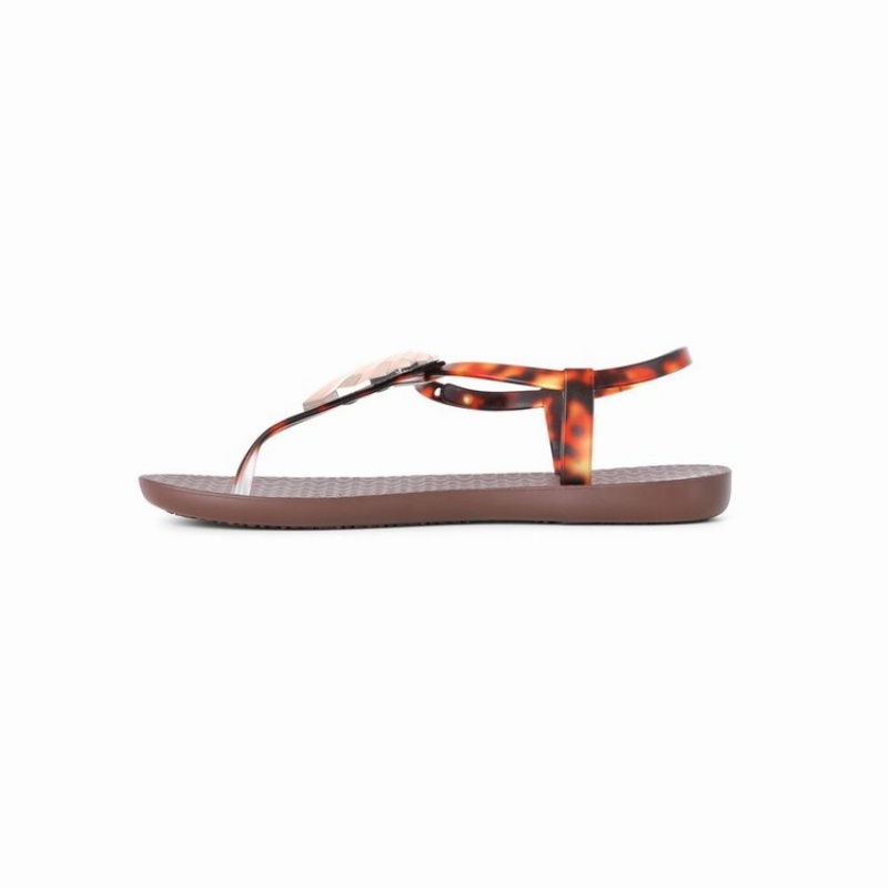 Brown / Gold Ipanema Leaf Women's Sandals | CB7420819