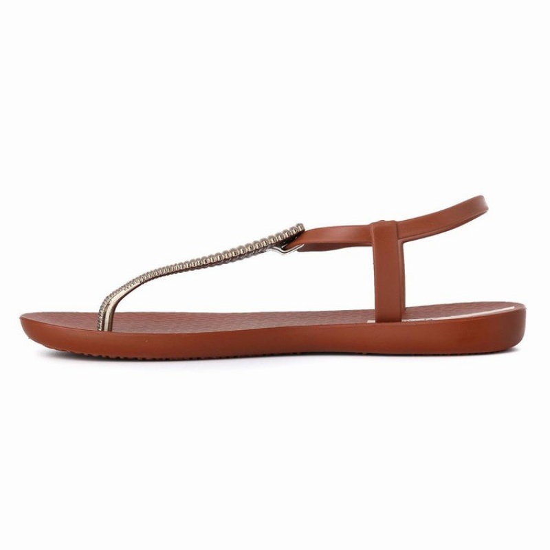 Brown / Gold Ipanema Ribba Women's Sandals | BD2540376