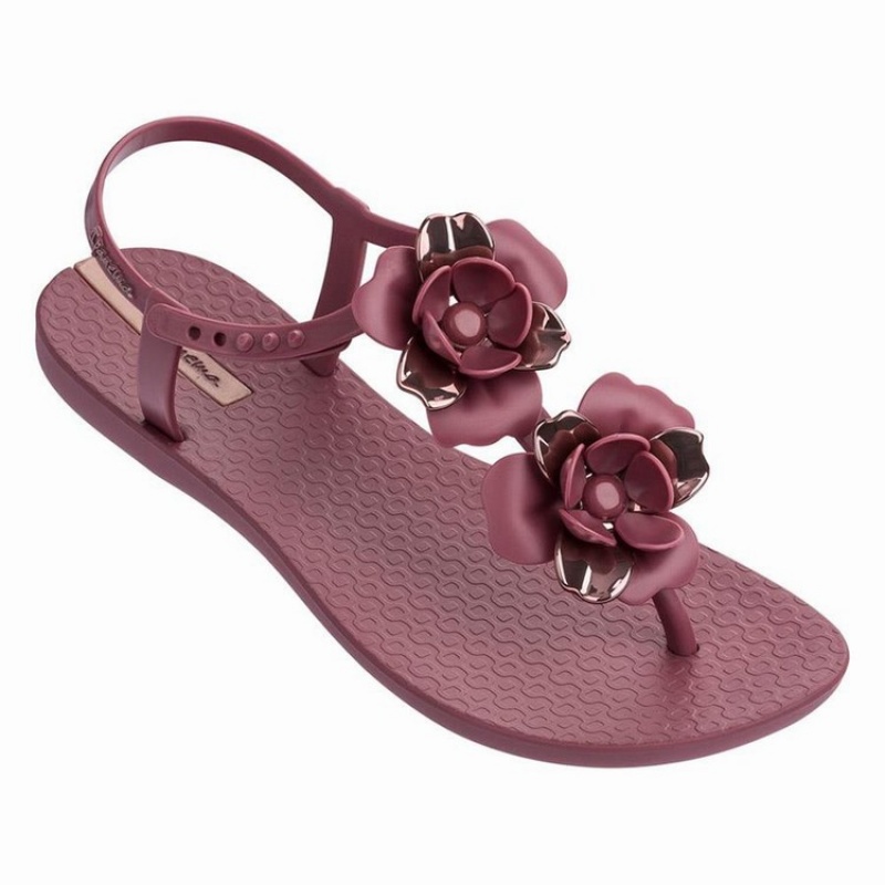 Burgundy Ipanema Floret Women's Sandals | ZU7358294