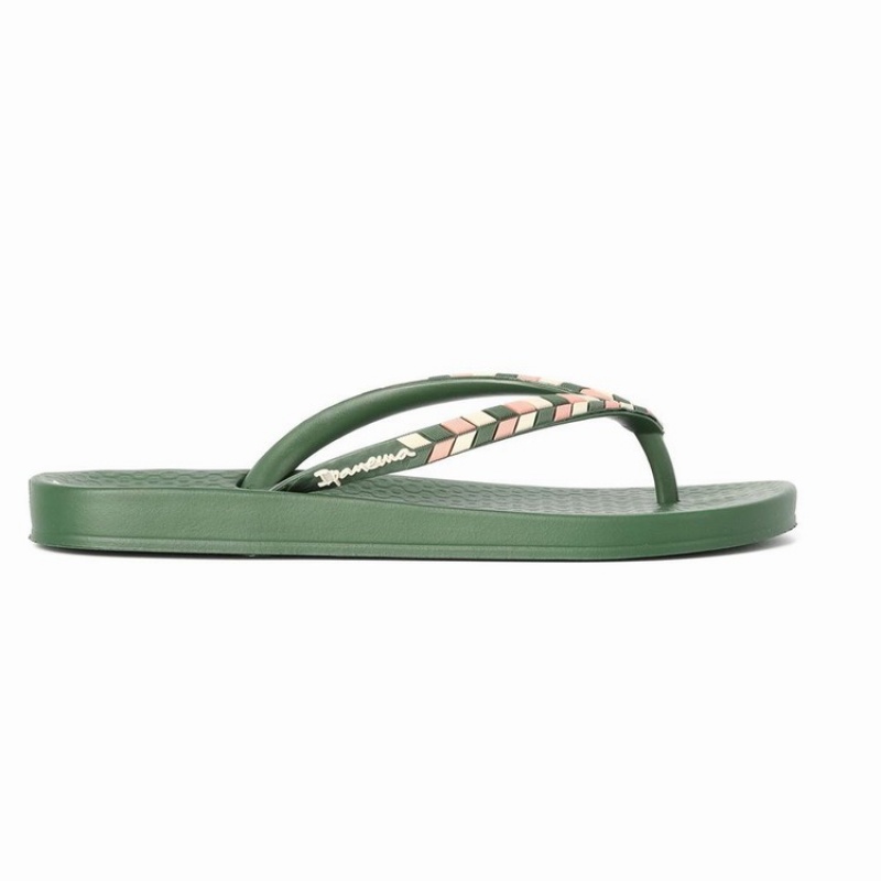 Green Ipanema Ana Lovely X Women's Flip Flops | NG5823941