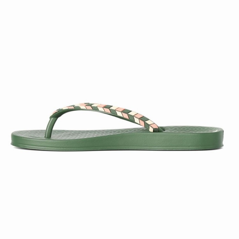 Green Ipanema Ana Lovely X Women's Flip Flops | NG5823941