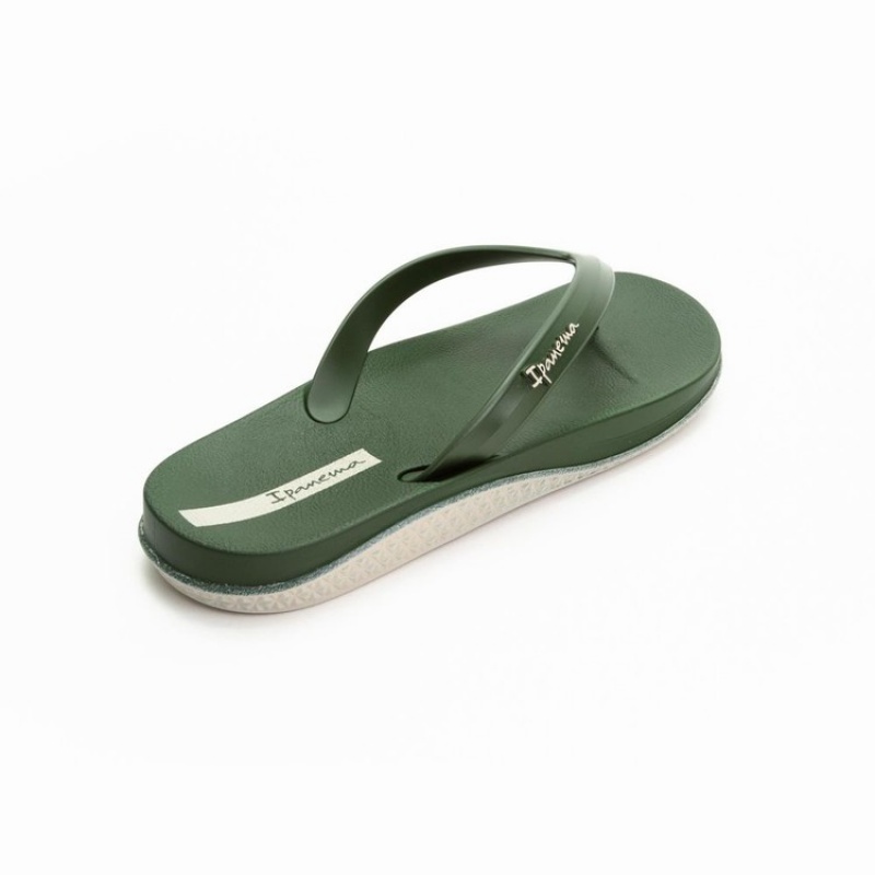 Green / Beige Ipanema Ana Lapa Men's Flip Flops | HX7405862