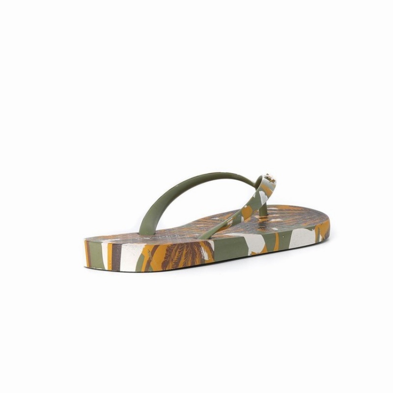 Green / Brown Ipanema I Love Sun Women's Flip Flops | UV6032718