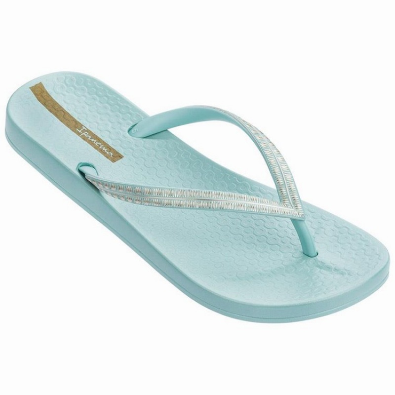 Green / Gold Ipanema Ana Metallic IV Women's Flip Flops | HU7128693