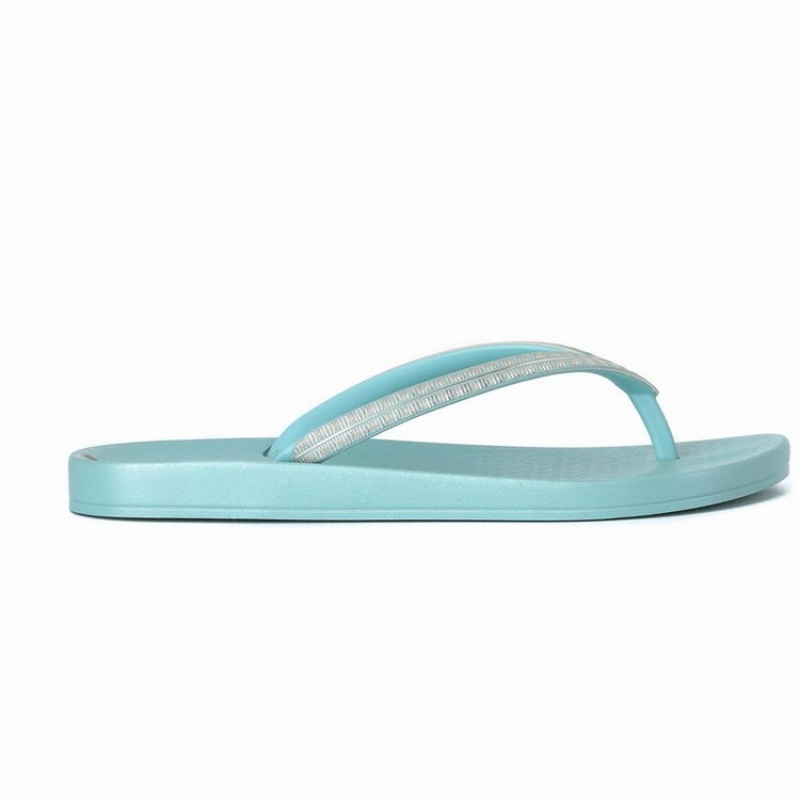 Green / Gold Ipanema Ana Metallic IV Women's Flip Flops | HU7128693