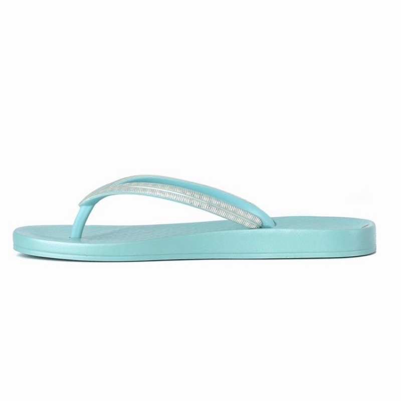 Green / Gold Ipanema Ana Metallic IV Women's Flip Flops | HU7128693