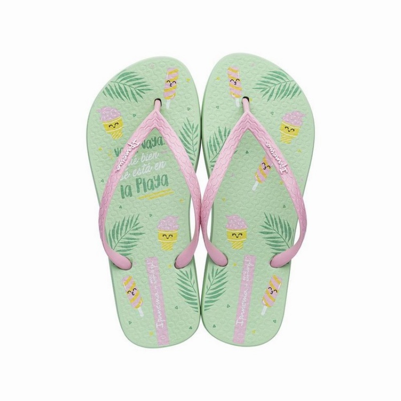 Green / Pink Ipanema Mr. Wonderful II Women's Flip Flops | LZ6742981