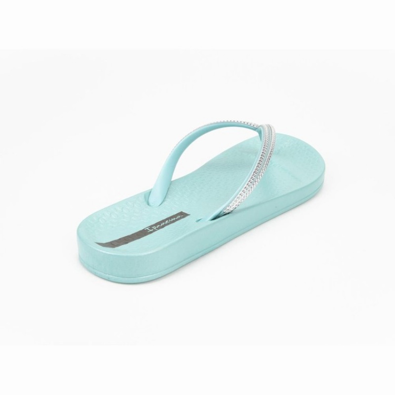 Green / Silver Ipanema Ana Metallic III Women's Flip Flops | YV9340872