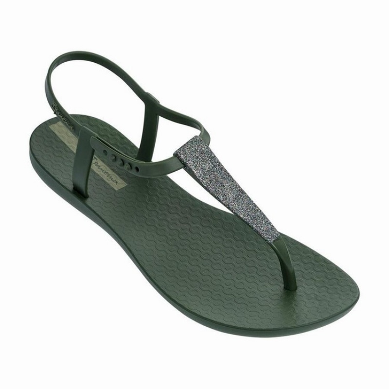 Green / Silver Ipanema Shimmer Women's Sandals | QW9635012