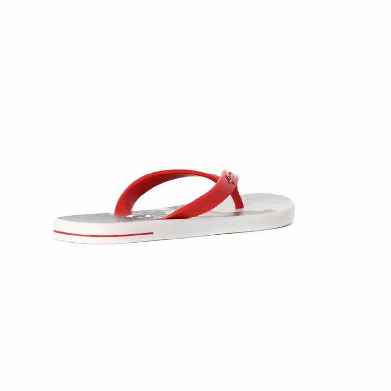 Grey / Red Ipanema 10 Palm Men\'s Flip Flops | KT7209846