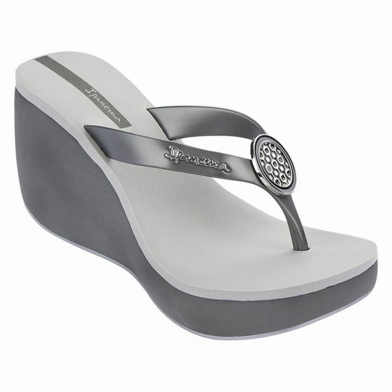 Grey / Silver Ipanema Bossa Women\'s Flip Flops | FZ2453879