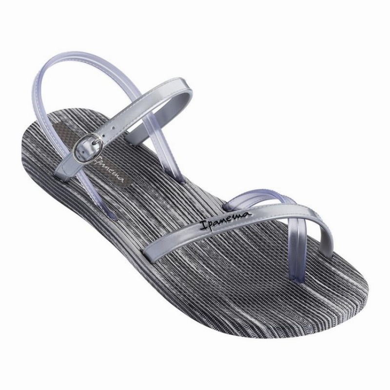 Grey / Silver Ipanema Suzi Print Women's Sandals | KH8973642