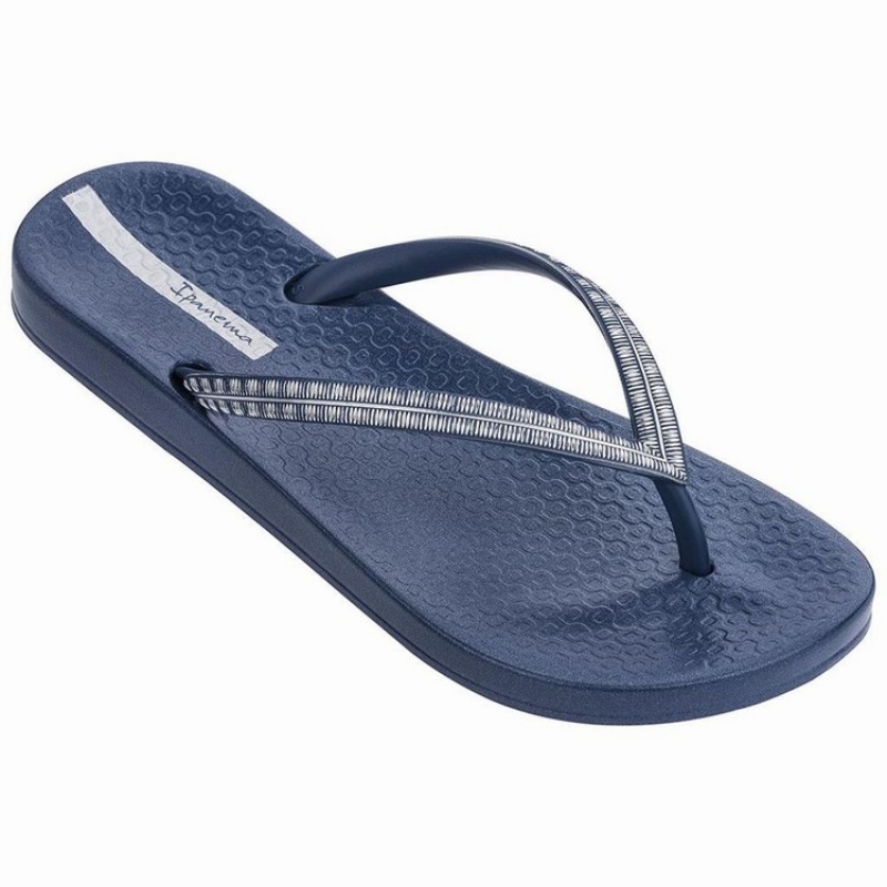 Navy Ipanema Mesh IV Women\'s Flip Flops | ZD6248571