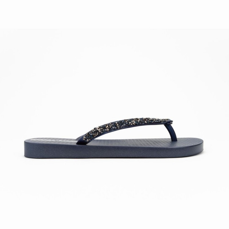 Navy Ipanema Pebble Women's Flip Flops | NM0654819