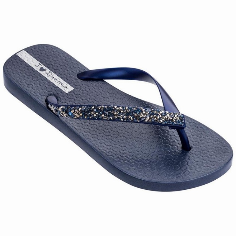 Navy Ipanema Pebble Women\'s Flip Flops | SF5872601