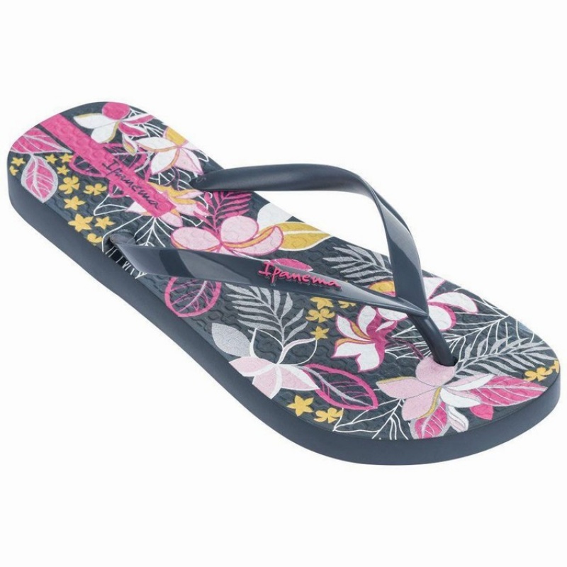 Navy / Pink Ipanema Botanicals Women\'s Flip Flops | JT9520164