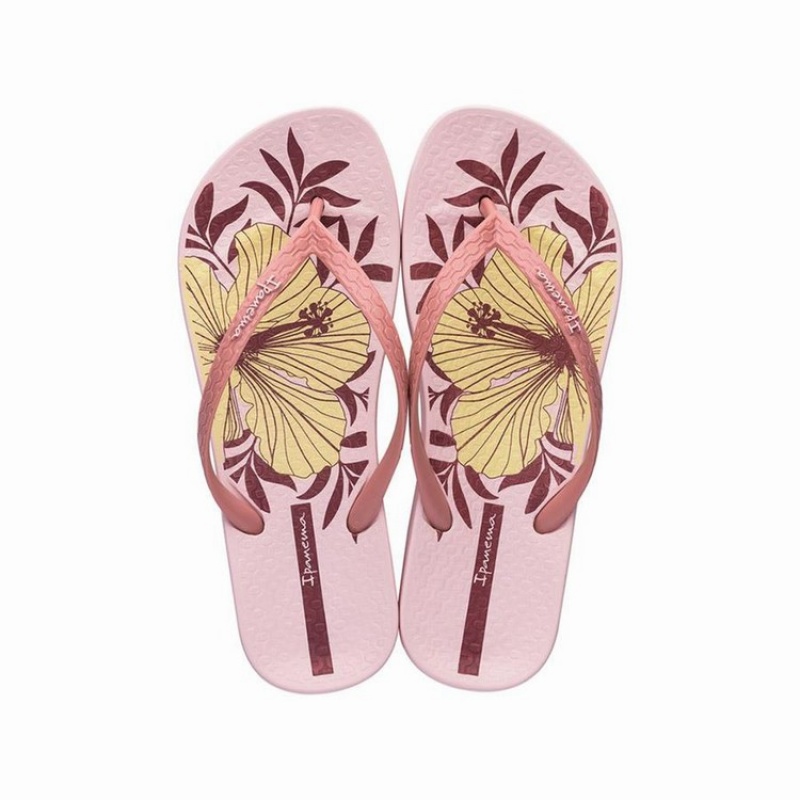 Pink Ipanema Ana Hibiscus Women's Flip Flops | CP4567182