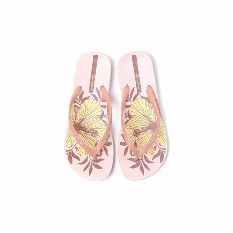 Pink Ipanema Ana Hibiscus Women's Flip Flops | CP4567182