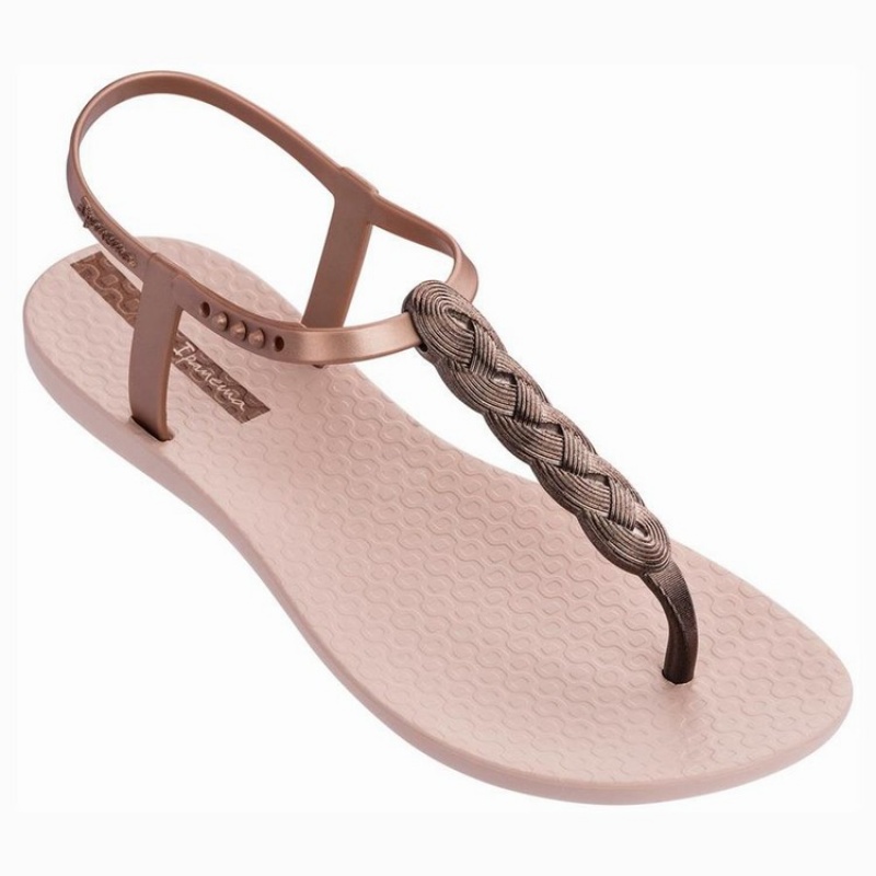 Pink Ipanema Braid Women's Sandals | YI7018623